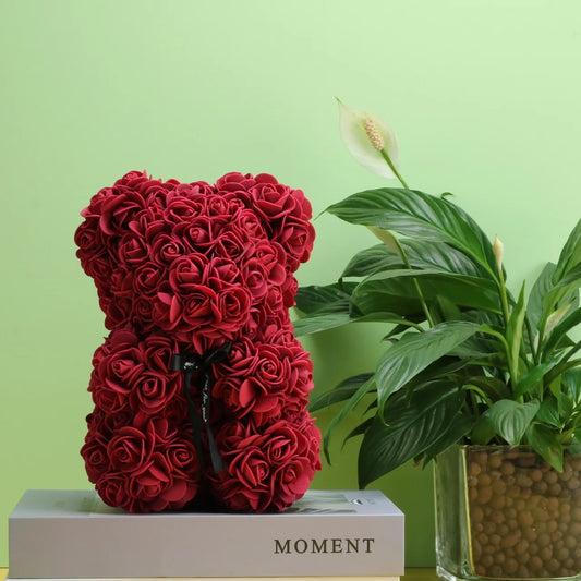 Artificial Flower Eternal Rose Teddy Bear for Mom Mother's Day