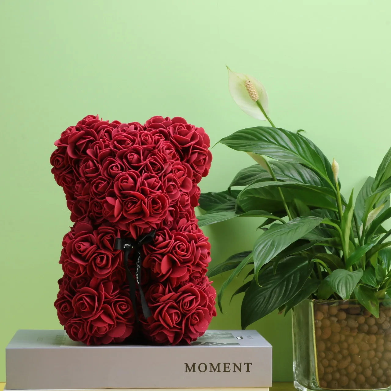 Artificial Flower Eternal Rose Teddy Bear for Mom Mother's Day