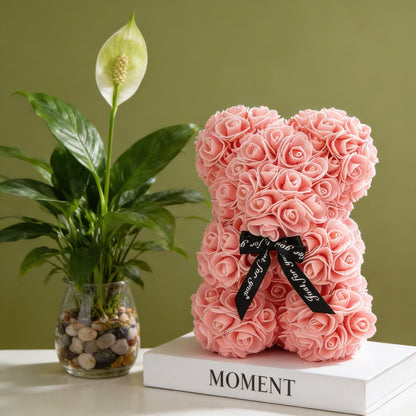Artificial Flower Eternal Rose Teddy Bear for Mom Mother's Day