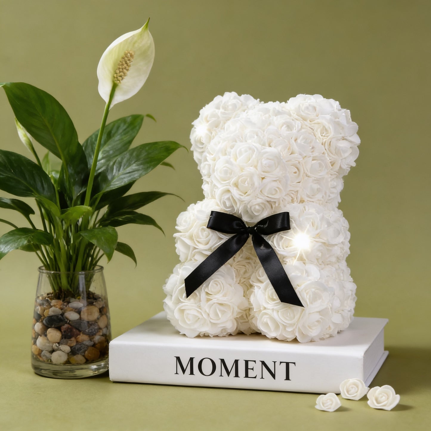Artificial Flower Eternal Rose Teddy Bear for Mom Mother's Day